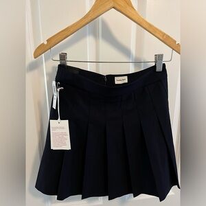 Sunday Best micro pleated mini skirt navy blue size 2 NWT